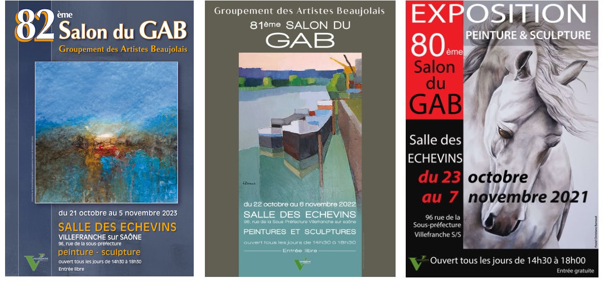 Salon du Groupement des Artistes Beaujolais - Le GAB - 3 affiches