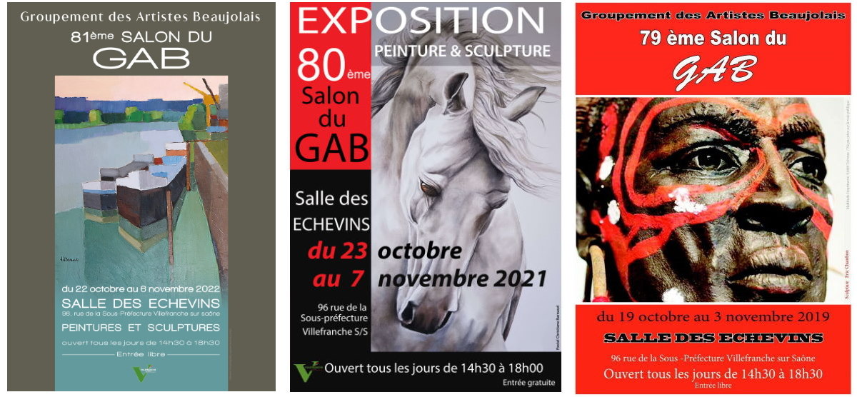 Salon du Groupement des Artistes Beaujolais - Le GAB - 3 affiches