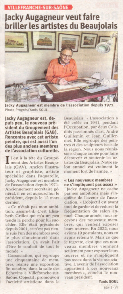 Le Progrès - Jacky Augagneur nouveau président du GAB